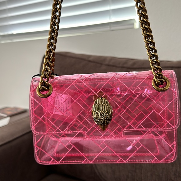 Kurt Geiger Pink Crossbody Bag with Gold Chain - Picture 2 of 4
